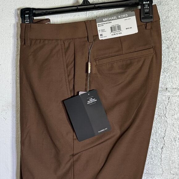 Michael Kors Men's Classic Fit Perform Fall Dress Pants Light Brown 31x32 $95 - Picture 1 of 9